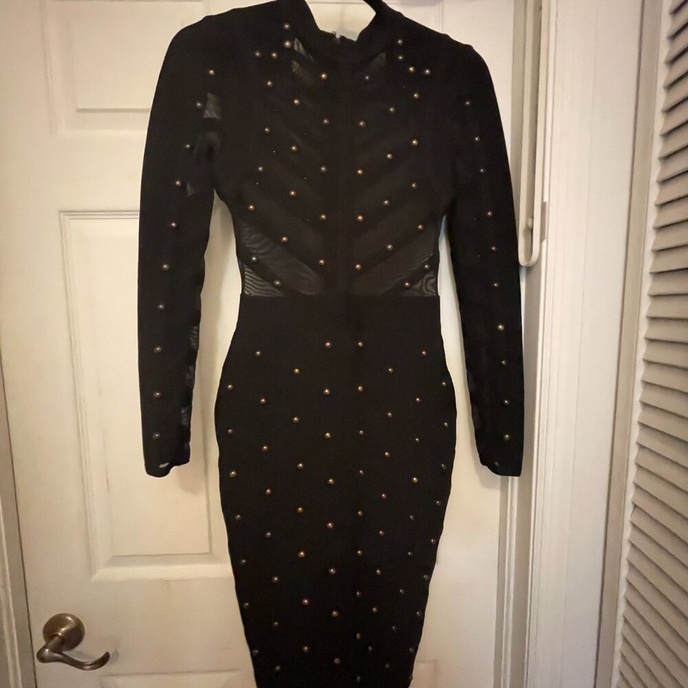 Black Studded Bandage Dress | Small | Hervé Look